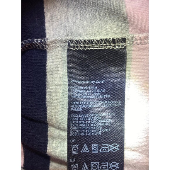 Tommy Hilfiger Top T Shirt Plus Size XL (but measures smaller) Striped Navy Pink - Picture 8 of 11